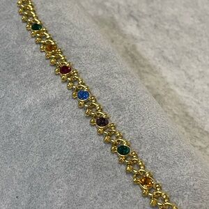 Gold Multi-Color Gemstone Bracelet 💕